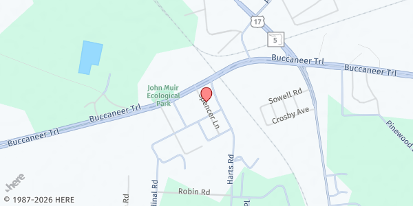 Map showing Yulee Baptist Church at 85971 N Harts Road, Yulee, FL