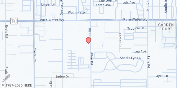 Map showing Zephyr Outreach Ministries at 4747 Allen Rd, Zephyrhills, FL