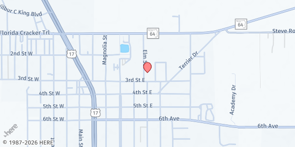 Map showing Cutting Edge Ministries at 3059 Elm St., Zolfo Springs, FL