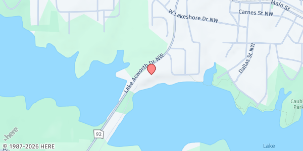 Map showing Acworth UMC at 4340 Collins Cir., Acworth, GA