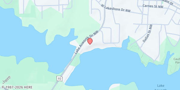 Map showing Acworth United Methodist Church at 4340 Collins Cir, Acworth, GA