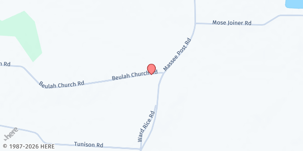 Map showing Beulah Holiness Baptist Church at 2303 Beulah Church Road, Adel, GA