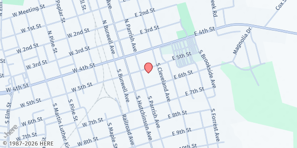 Map showing First Baptist Church of Adel at 200 East 5th Street, Adel, GA