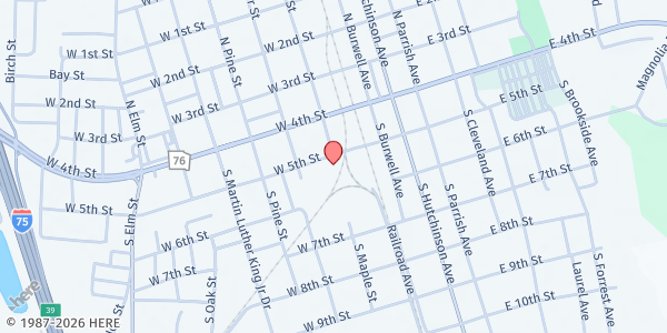 Map showing Grace Community Church at 301 West 5th Street, Adel, GA