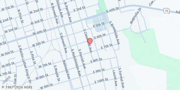 Map showing The Re-Generation Rescue Mission at 307 South Cleveland Avenue, Adel, GA