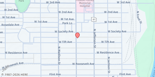 Map showing Albany Rescue Mission at 604 N. Monroe St., Albany, GA