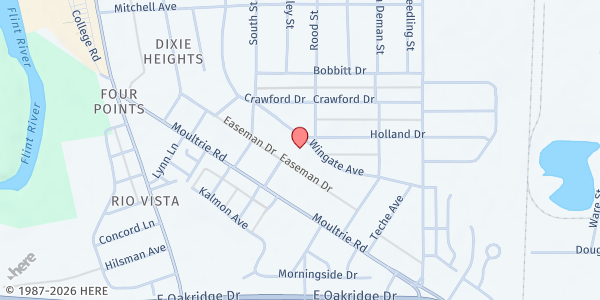 Map showing Harvest Temple Faith Ministries at 1016 Wingate Ave., Albany, GA