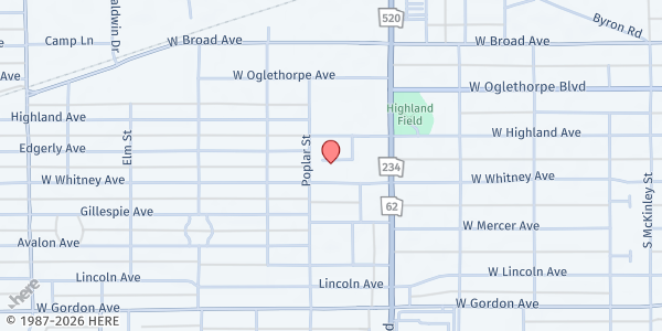 Map showing Litman Cathedral House of God Saints In Christ at 1129 W. Whitney Ave., Albany, GA