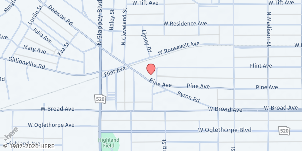 Map showing Sherwood Baptist Church Hope Center at 925 Pine Ave., Albany, GA
