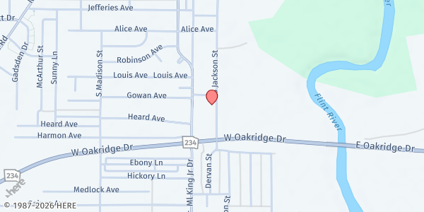 Map showing St. Peter's Missionary Baptist Church at 1907 S. Jackson St., Albany, GA