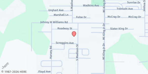 Map showing Stone of Help Outreach at 2325 S. Madison St., Albany, GA
