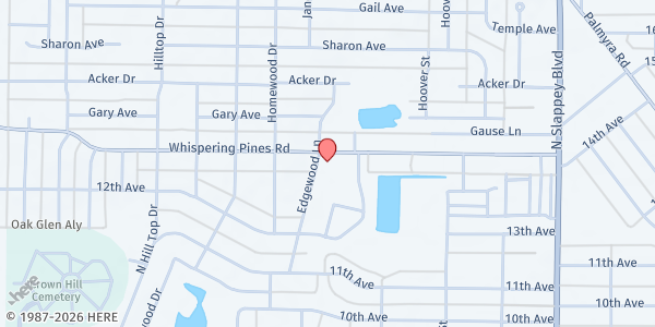 Map showing Trinity Lutheran Church - Christ Cupboard at 1508 Whispering Pines Rd., Albany, GA