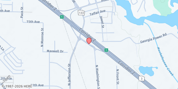 Map showing US 19 Community Care at 724 Liberty Expressway SE, Albany, GA