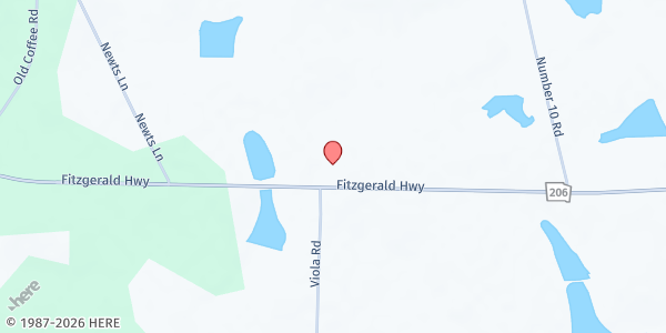 Map showing De Berry Baptist Church at 5500 Fitzgerald Highway, Ambrose, GA