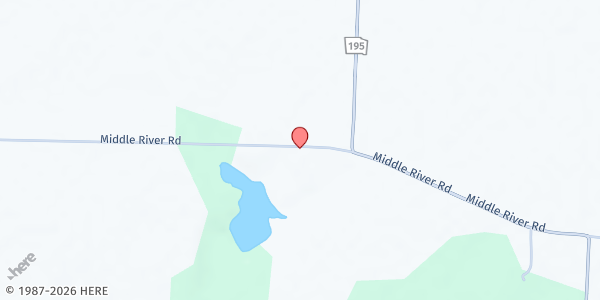 Map showing Welcome Baptist Church at 1436 Middle River Rd., Americus, GA