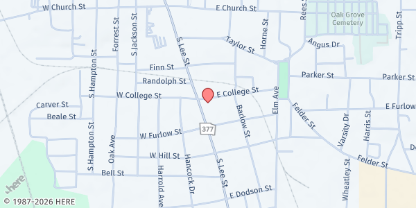 Map showing Zion City Community Development, Inc. at 502 South Lee Street, Americus, GA