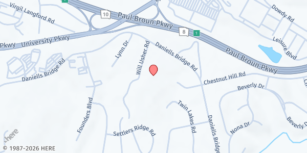 Map showing Athens Area Asa Philip Randolph Institute at 1081 Will Usher Rd., Athens, GA