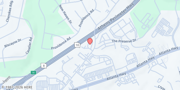 Map showing Athens Area Humane Society at 1030 Mitchell Bridge Rd, Athens, GA