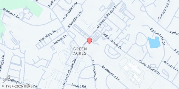 Map showing Covenant Presbyterian Church at 1065 Gaines School Road, Athens, GA