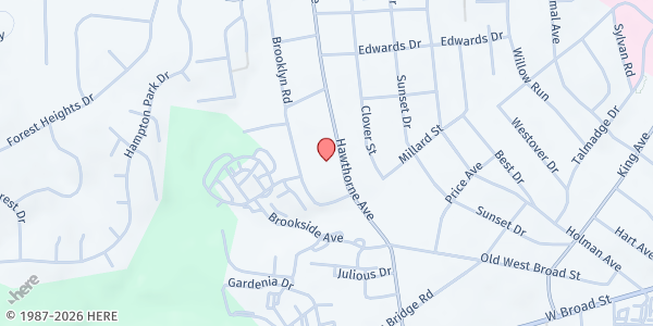 Map showing ICNA Relief Athens Food Pantry at 435 Hawthorne Ave., Athens, GA