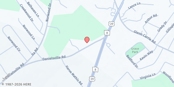 Map showing Iglesia Pentecostal Tabernaculo de Athens at 4187 Danielsville Rd., Athens, GA