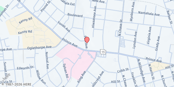 Map showing Live Forward at 2500 W. Broad St., Athens, GA