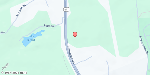 Map showing Living Free Ministry at 11355 Commerce Road, Athens, GA