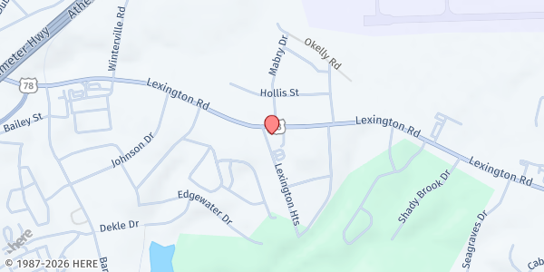 Map showing Living Hope Church at 2150 Lexington Rd., Athens, GA