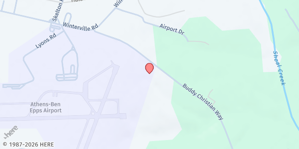 Map showing Shiloh Baptist Church at 100 Buddy Christian Way, Athens, GA