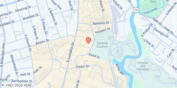 Map showing UGA Student Food Pantry - Tate Student Center at 146 Tate Student Center, Athens, GA