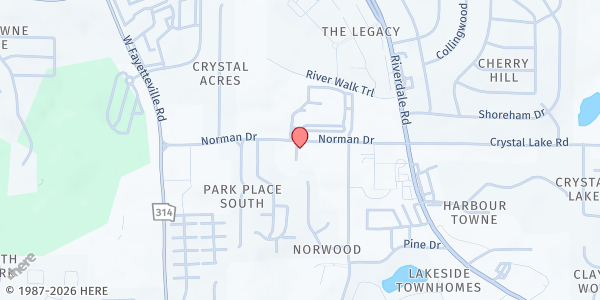 Map showing 100GNG and Red Autumn Event Location at 1564 Norman Drive, Atlanta, GA