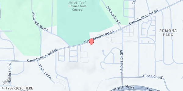 Map showing Andrew & Walter Young Family YMCA at 2220 Campbellton Rd. SW, Atlanta, GA