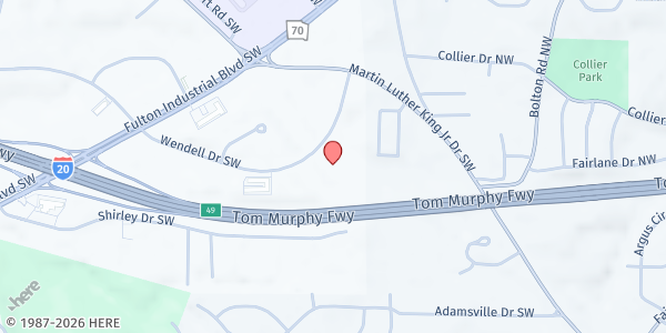 Map showing Another Chance of Atlanta, Inc. - Food Pantry at 3700 Wendell Drive Southwest, Atlanta, GA