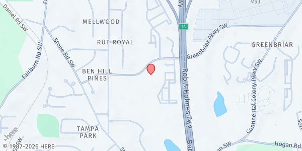 Map showing Atlanta International Christian Praise Center - Helping Hands Ministry at 3480 Greenbriar Parkway Southwest, Atlanta, GA