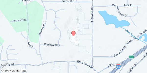 Map showing Banneker High School at 6015 Feldwood Rd., Atlanta, GA