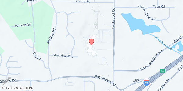 Map showing Banneker High School at 6015 Feldwood Road, Atlanta, GA