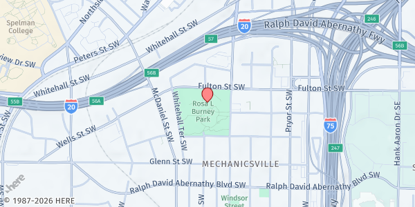Map showing Blessed Divas Corporation - Main Location at 477 Windsor St SW, Atlanta, GA