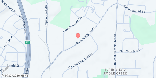 Map showing Caring for Others Inc at 3537 Browns Mill Rd SE, Atlanta, GA