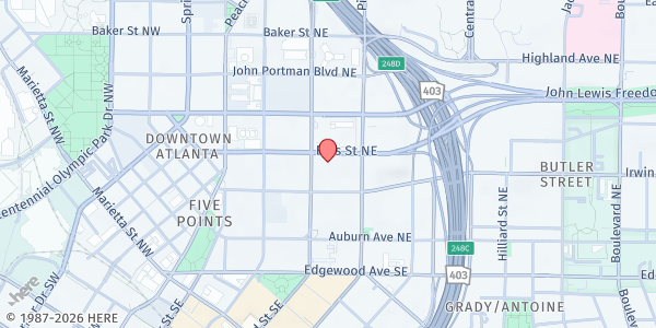Map showing Center Helping Obesity in Children End Successfully Inc. at 125 Ellis St NE, Atlanta, GA