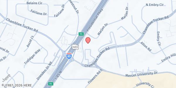 Map showing City of Light - Crossroads Community Center at 3125 Presidential Pkwy., Atlanta, GA