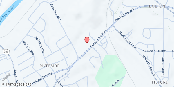 Map showing Collins Food Pantry at 2751 Donald Lee Hollowell Pkwy. NW, Atlanta, GA