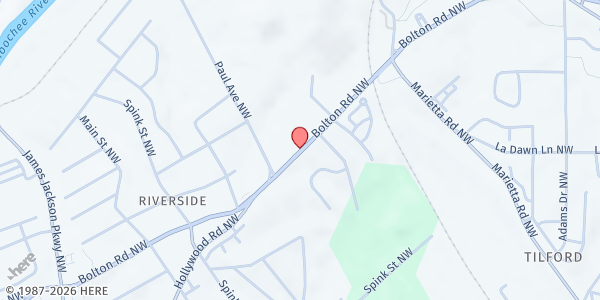 Map showing Collins United Methodist Church at 2200 Bolton Rd NW, Atlanta, GA