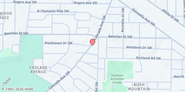 Map showing Community Church of God - Cascade Avenue at 838 Cascade Avenue Southwest, Atlanta, GA