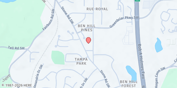 Map showing Dorothy's Helping Hands Inc at 2685 Barge Rd SW, Atlanta, GA