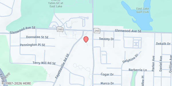 Map showing Enough To Share at 560 Fayetteville Road Southeast, Atlanta, GA