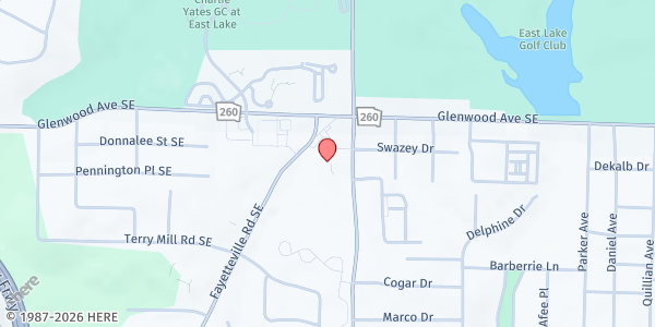 Map showing Enough To Share Food Pantry - Main Location at 560 Fayetteville Road Southeast, Atlanta, GA