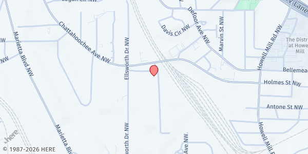 Map showing Food4Lives at 1122 Chattahoochee Ave. NW, Atlanta, GA