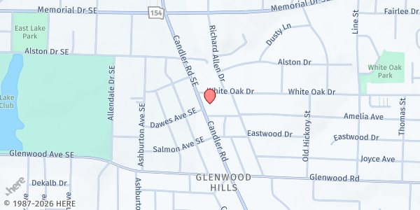 Map showing FoodCommune Main Location at 368 Candler Road, Atlanta, GA
