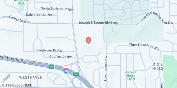 Map showing Frederick Douglass High at 225 Hamilton E Holmes Dr NW, Atlanta, GA