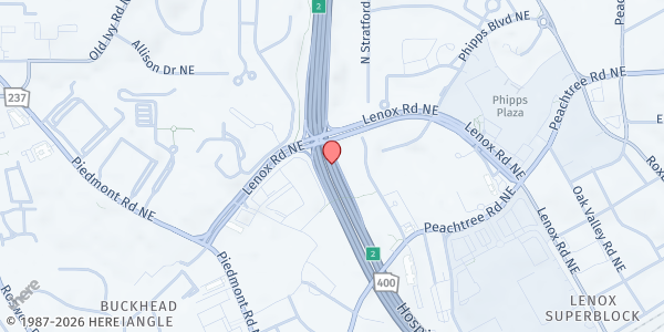 Map showing Georgia 400, Atlanta at Georgia 400, Atlanta, GA